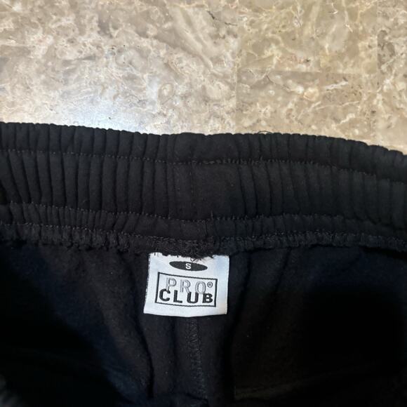 Pro Club Cargo Sweatpants Mens Small Black Heavyweight Baggy Y2K Fleece - Picture 3 of 9